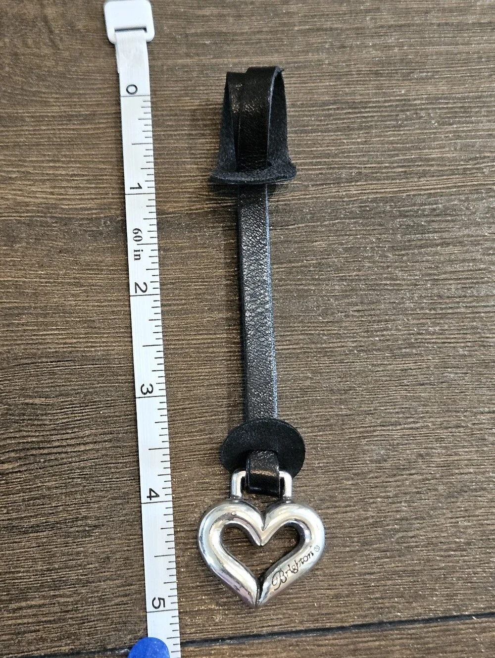 NEW Brighton Heart Purse Charm Key Fob Black Leather w/ Gift Tin
